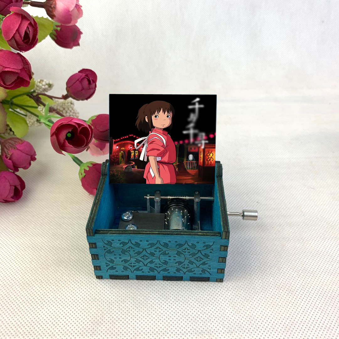 木製の手作りオルゴール創意カラープリント千と千尋のオルゴール木製の手を振ってオルゴールクロスボーダー専用です。