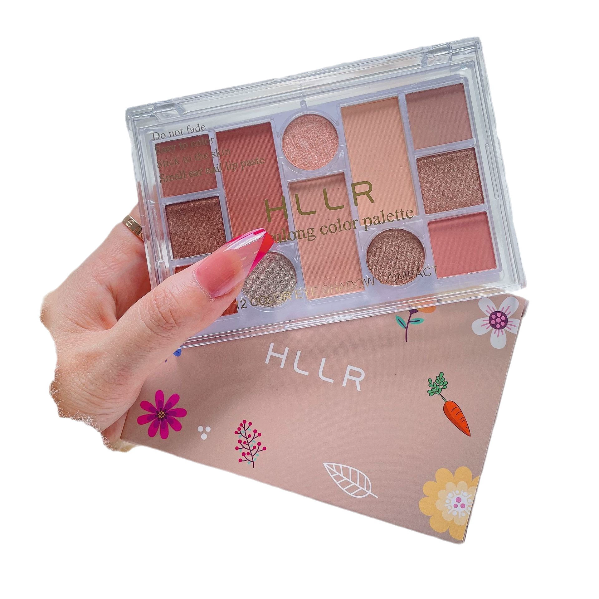 Палетка теней Helenli Woman Eyeshadow, матовые стразы для ногтей, 12 цветов, на каждый день