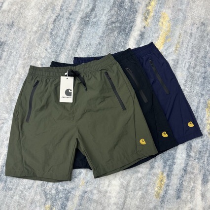 Cross-Border Men's Summer Quick-Dry Carhartt Casual Shorts Outdoor Sports Drawstring Loose Straight Five-Point Pants Ice Silk