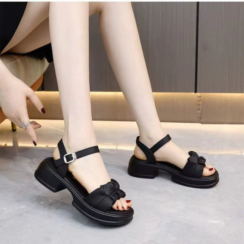 Высокие босоножки на платформе, универсальная пляжная обувь для отдыха, для подростков, 2025 года