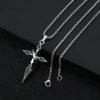Cross necklace with ring [titanium steel 60CM]