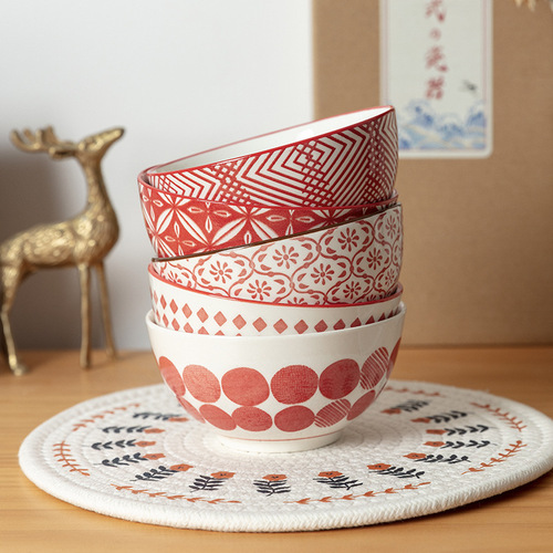 Xiaozuo Japanese tableware bowl creative ceramic soup bowl rice bowl home bowl set new home bowl