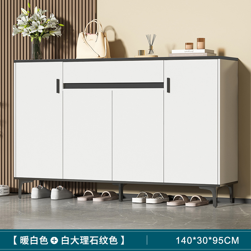 [15mm 업그레이드 판자, 문 4개, 서랍 1개] 따뜻한 흰색 + 흰색 대리석 색상 140*30*95cm