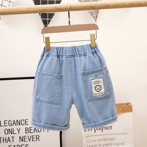 Children's clothing boys' denim shorts little boy's shorts medium and large children's hot pants baby shorts wholesale