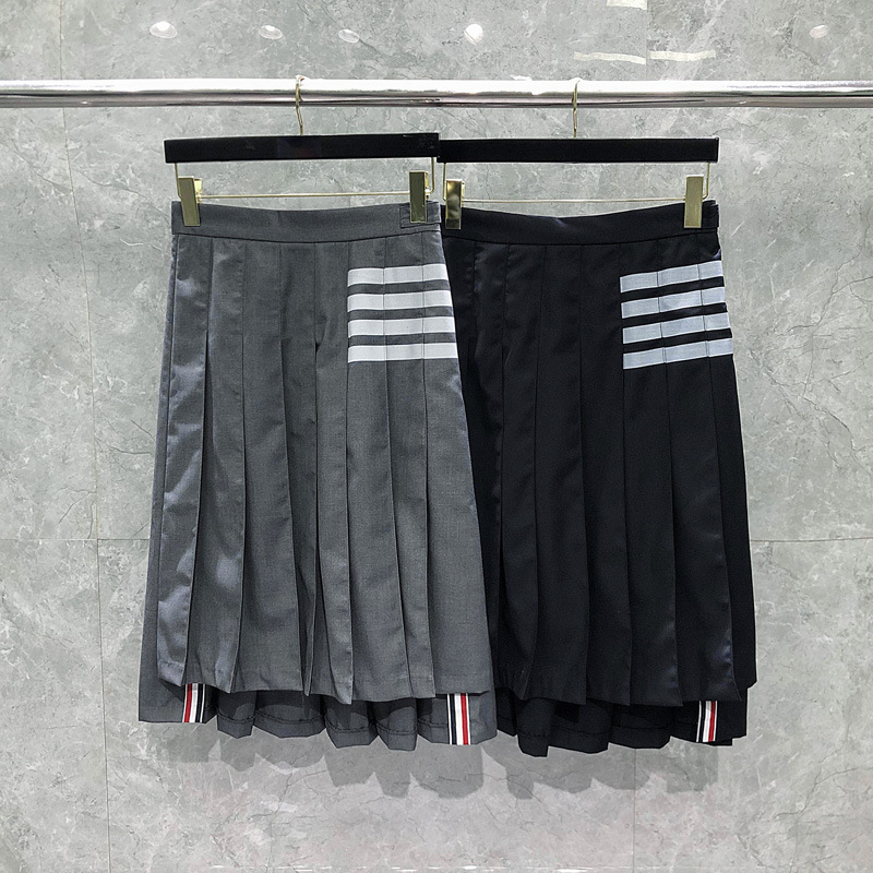 TIME BREATHE tb pleated skirt spring and autumn white four-bar…