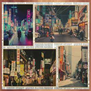 Free Shipping Korean Street View Poster Korean Barbecue Restaurant Vintage Kraft Paper Decoration Wall Painting Mural