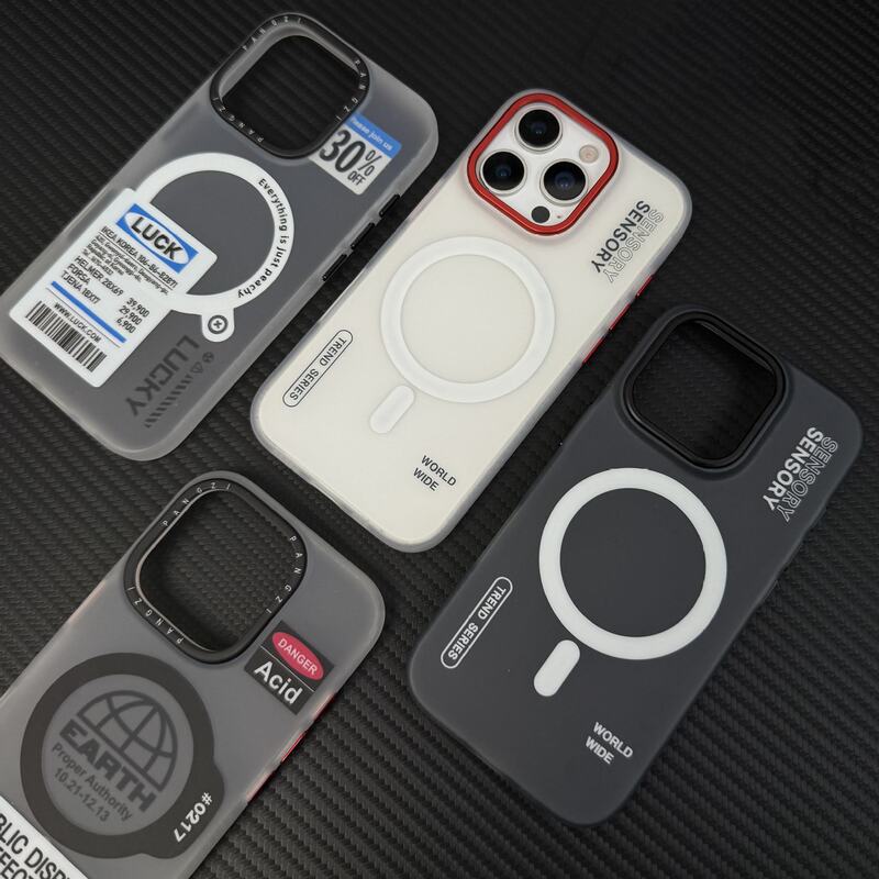 Skin-Feel Matte Suitable for Iphone16Promax Magnetic Phone Case Apple 15Pro Anti-Fall 14Pm Simple Transparent Protective Cover Ip13 Small Fresh 12 Men and Women Anti-Fingerprint All-Inclusive Case