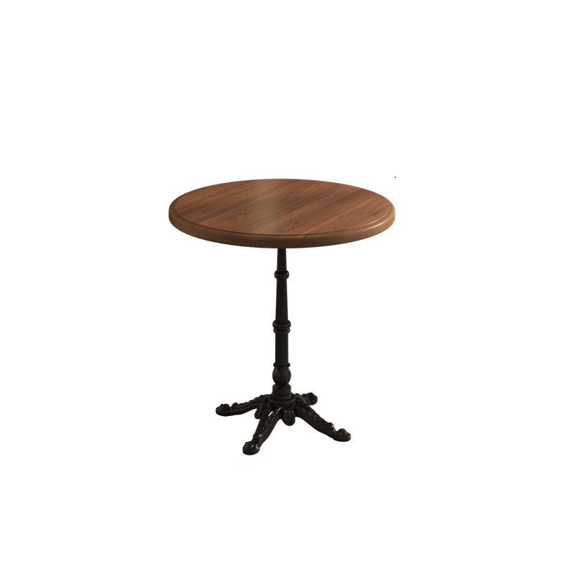 Mesa de comedor de madera sólida de hierro forjado Comedor de comedor Comedor de comida rápida Comedor de mesa larga Mesa de café de hotel