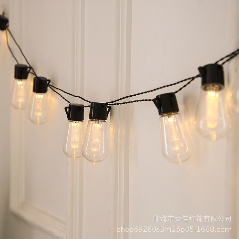 Guirnalda de Luces Solares LED para Exteriores, Bombillas S14, Impermeables, para Jardín, Patio, Decoración Navideña