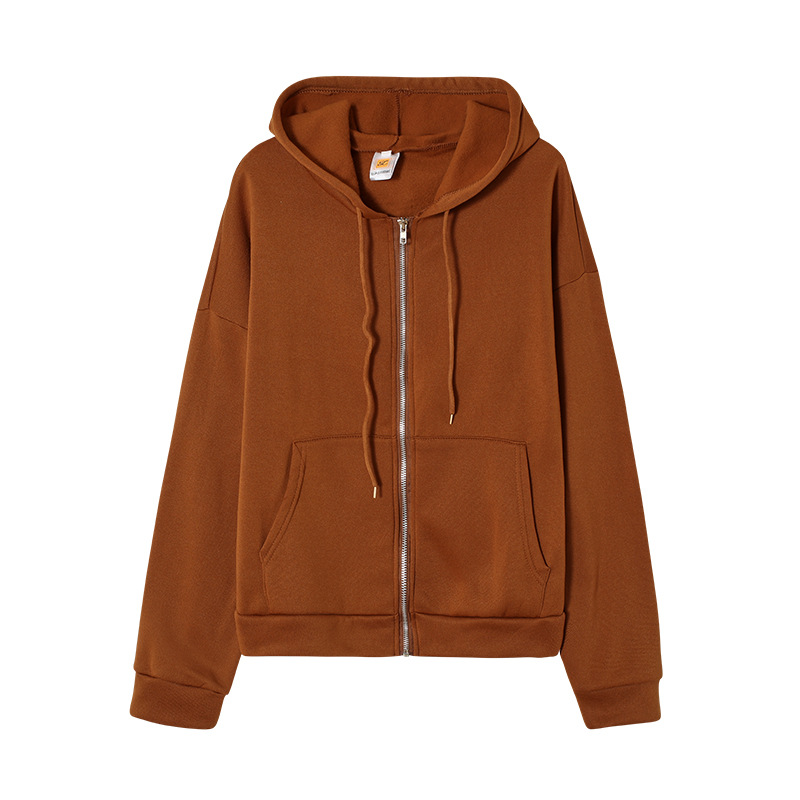 Solid Color Hooded Sweatshirt NSYF68089