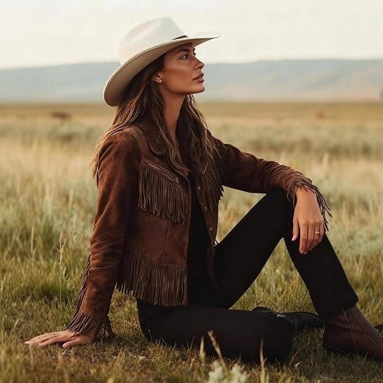 5357 Cross-Border 2025 New Tassel Suede Jacket Pure Color Lapel Short Slim Autumn and Winter Women's Jacket Tassel