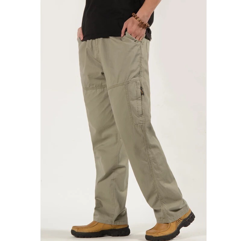 Spring and Summer Men's Work Pants, Thin Style, Loose Straight Casual Pants, Outdoor Sports Pants, Middle-Aged Men's Long Pants