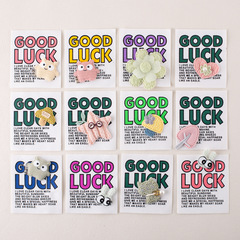 New GOOD LUCK Combination Luggage Bag Woven Basket Full Moon Birthday Wedding Engagement DIY Matching Decorative Fabric Labels