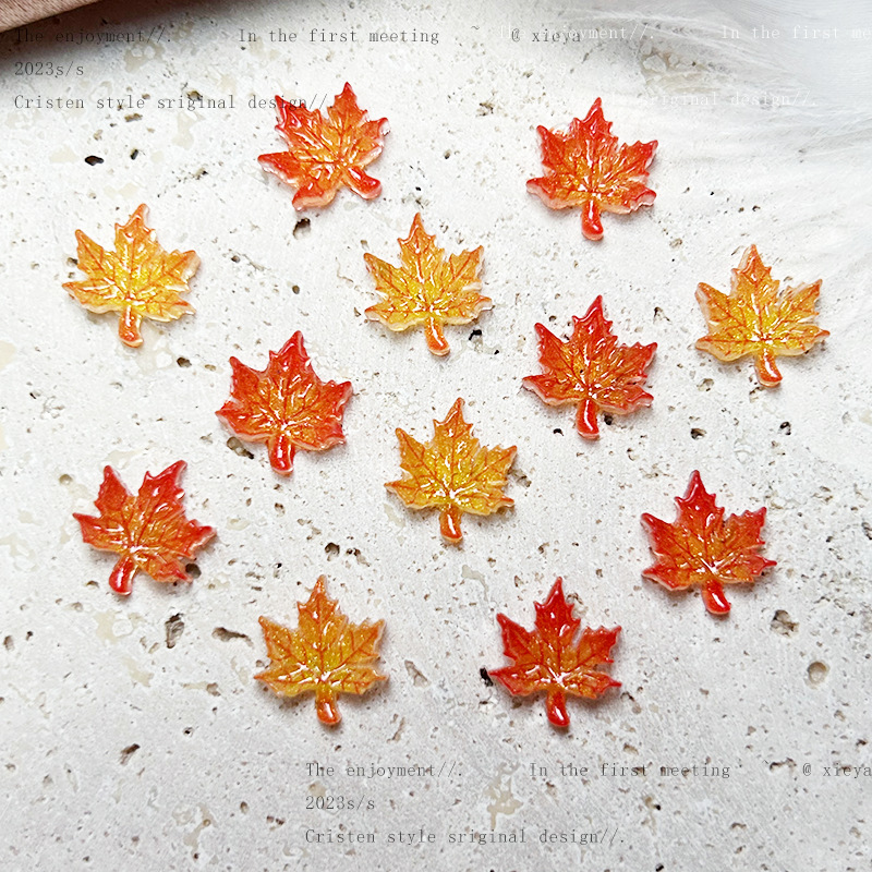 Autumn and winter atmosphere simulation Maple Leaf manicure accessories luminous three-dimensional antique leaves diy hairpin accessories Autumn and winter atmosphere simulation Maple Leaf manicure accessories luminous three-dimensional antique leaves diy hairpin accessories