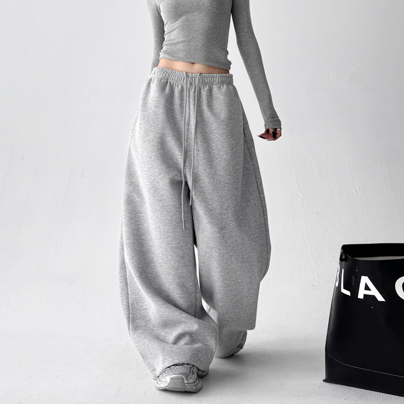 Street Style Sports Sweatpants for Women 2026 Spring and Autumn New Slim-Fit Loose Casual Straight Wide-Leg Long Pants