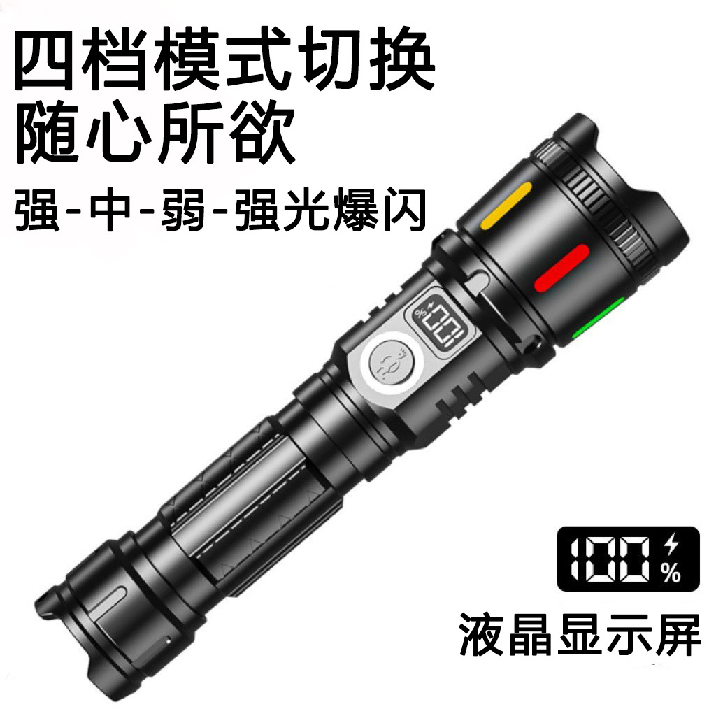 Linterna láser blanca transfronteriza TYPE-C recargable para montañismo al aire libre Linterna multifuncional de emergencia de luz fuerte