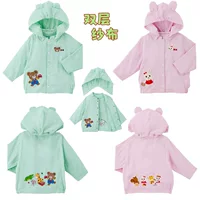 Предпродажная доставка mk baby хлопковый кардиган Японский мультфильм милый медведь кролик с вышивкой с капюшоном топ