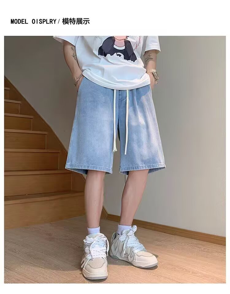 Pantalones cortos de vaqueros de verano para hombres de estilo americano 2026 nuevos pantalones casuales de varones image 8