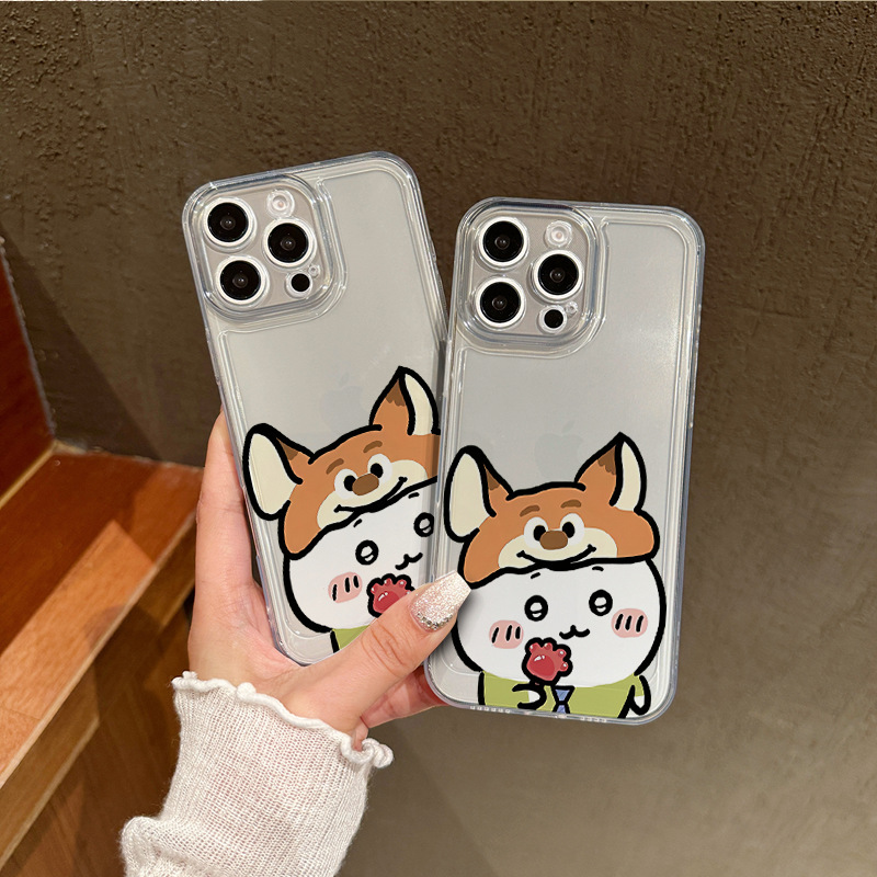 Couple Style Little Eight Fox Phone Case Suitable for Apple 17/16, Full Coverage for 13/12, Anti-Drop for 15, Xr Soft Case, 7/8/XS