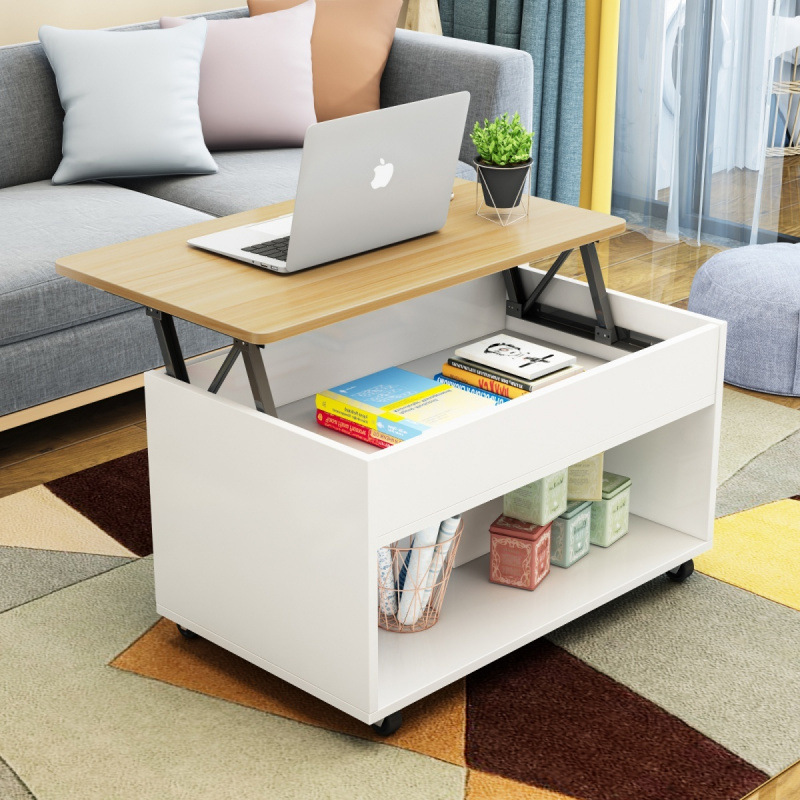 Mesa de té alta multifuncional plegable elevación tabla de comedor de doble propósito tabla de comedor retráctil simple tipo hogar pequeño