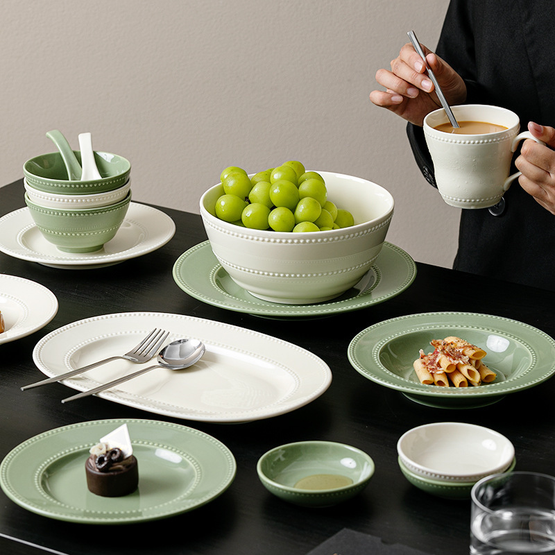 Ceramic Tableware Household Dishes suit Nordic Style Dishes Dishes Housewarming New House Gift Tableware suit Simple Style