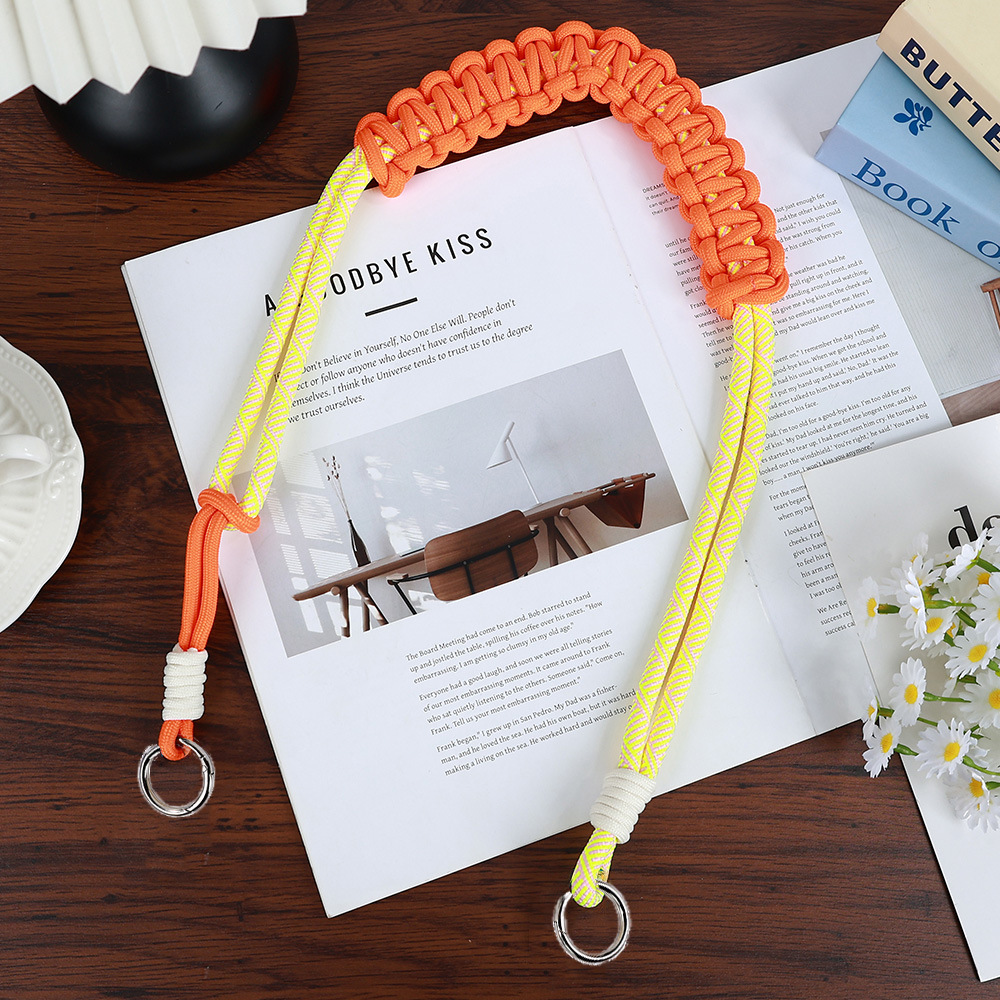 Tangerine and cloud cherry braided shoulder strap·half braided style