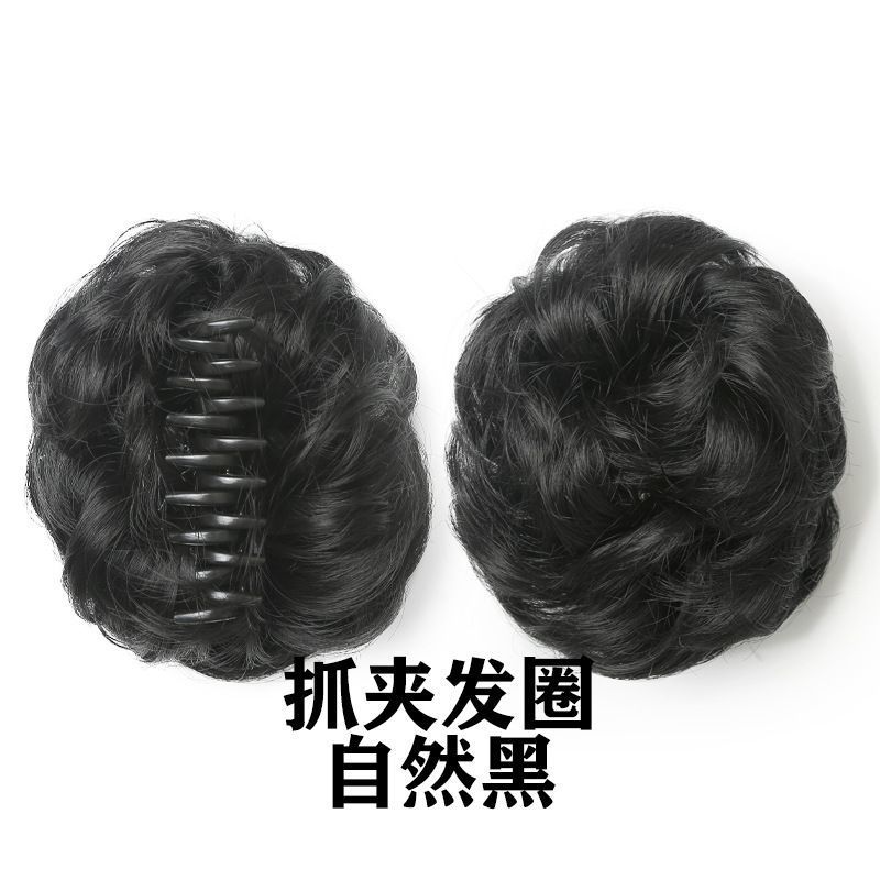 Peluca de cabeza femenina de bola esponjosa anillo de pelo natural flor corsé pelo perezoso updo artefacto Internet celebridad peluca bolsa tocado simulación