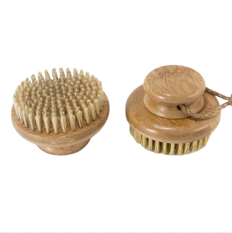 Lugar al por mayor artefacto de baño Cepillo de baño de limpieza de mango largo de madera maciza Cepillo de baño para frotar Cepillo de espalda para frotar Cepillo de baño de cerda de cerdo de pelo suave