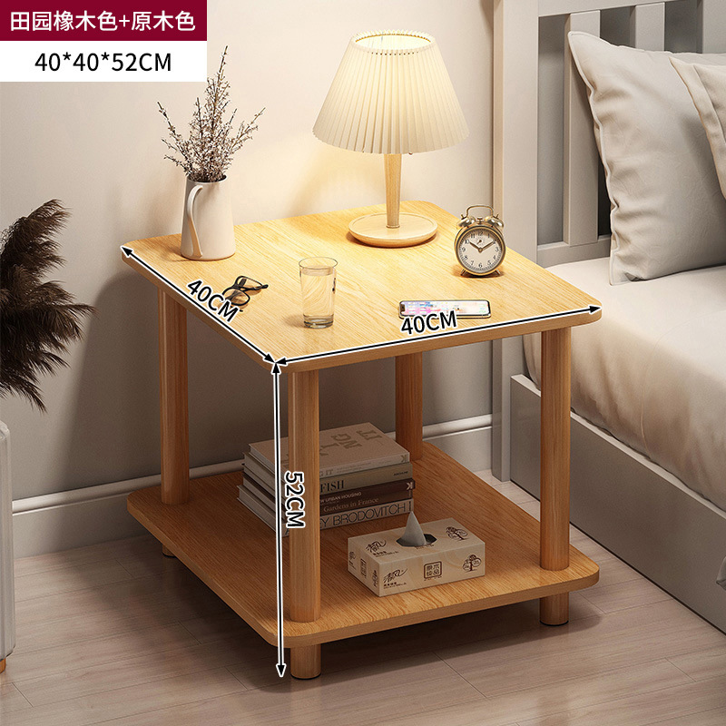 Mesa de cabecera para alquiler de habitaciones, mesa de té moderna y simple, mesa pequeña, dormitorio simple, pequeño estante de cabecera.