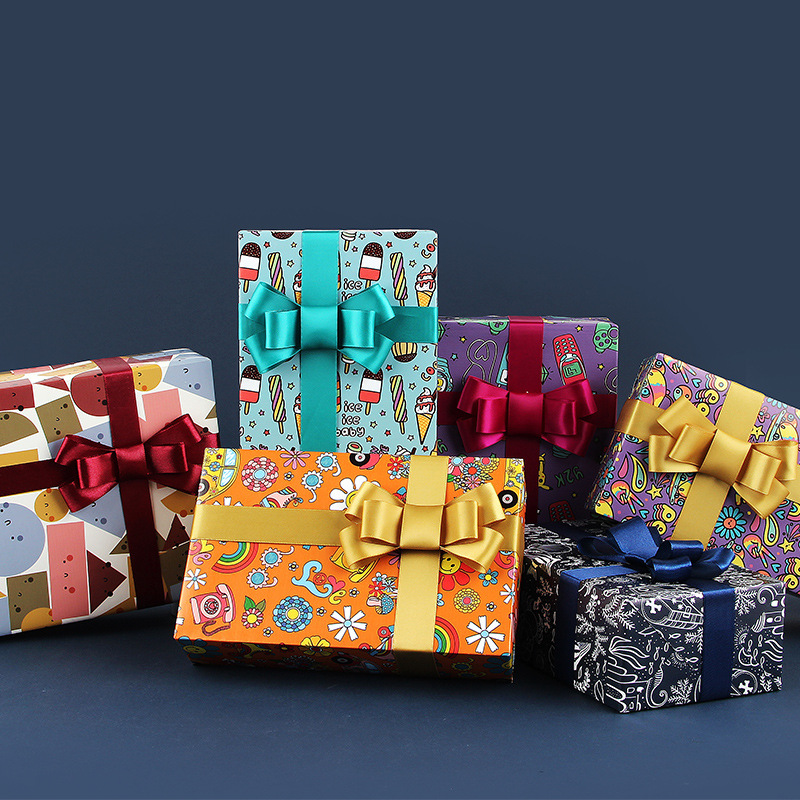 儿童生日礼物纸diy卡通礼品包装纸可爱动物玩具书皮纸包装纸批发