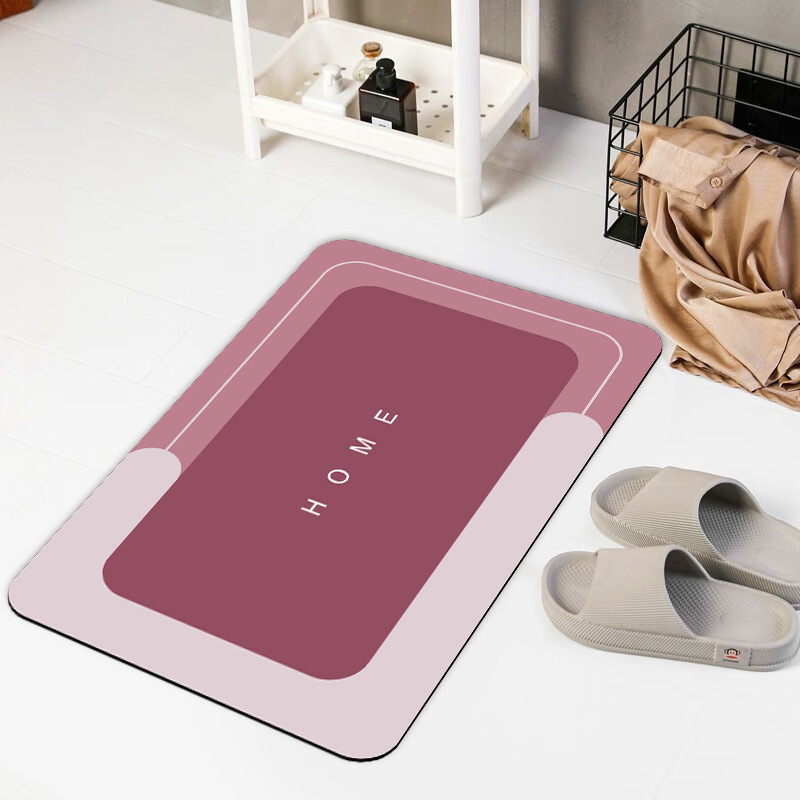 Alfombra de entrada estilo minimalista con letras, tapete absorbente para baño y puerta, diseño moderno de diatomeas