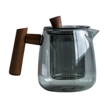 日式煙榭壺套裝玻璃泡茶壺電陶爐煮茶壺茶具家用茶水分離木把茶壺