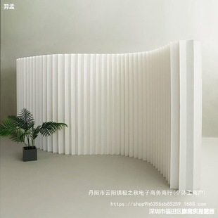 Creative Paper Wall Living Room Kitchen Partition Accordion Paper Wall Office Entrance Front Desk Door Screen Background Wall Folding Screen