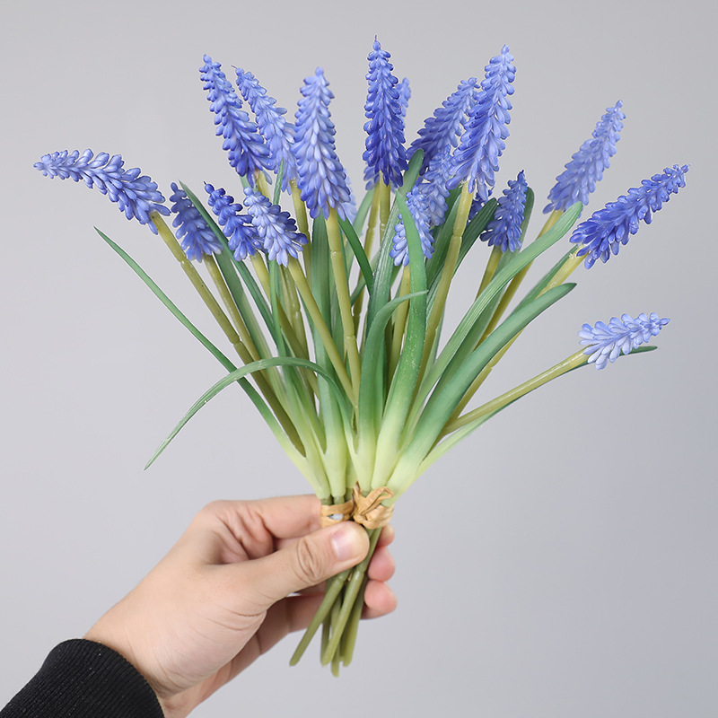 Simulated Multi-Specification Bouquets of Hyacinths, Delphiniums, Simulated Flowers, Wedding Living Room Decoration, Artificial Flowers, Photography Props