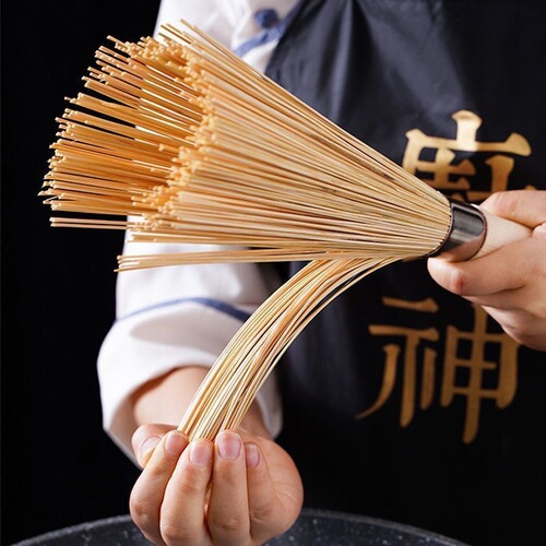 Household Pot Cleaning Gadget, Pot Scrubber, Washing Pot Scrubber, Dishwashing Pot Scrubber, Kitchen Long Handle Bamboo Pot Scrubber, Wholesale