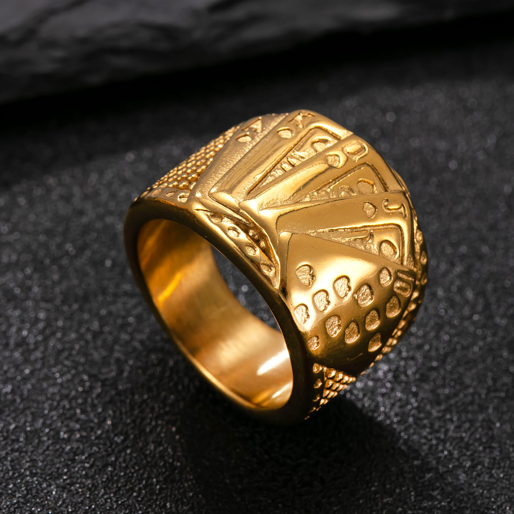 Anillo de acero inoxidable transfronterizo europeo y americano Cruz de fundición Anillo de hombre Hip Hop Retro Fabricante al por mayor de joyería de acero de titanio
