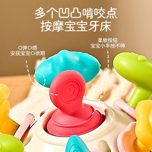 Manhattan Atomic Ball Space Teether Hand Grip Baby Teething Soft Gel Water Cook Baby Grip Training Toy