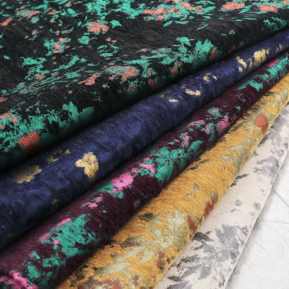 《SR031满天星》秋冬雪尼尔服装面料裙子外套服装面料提花布料