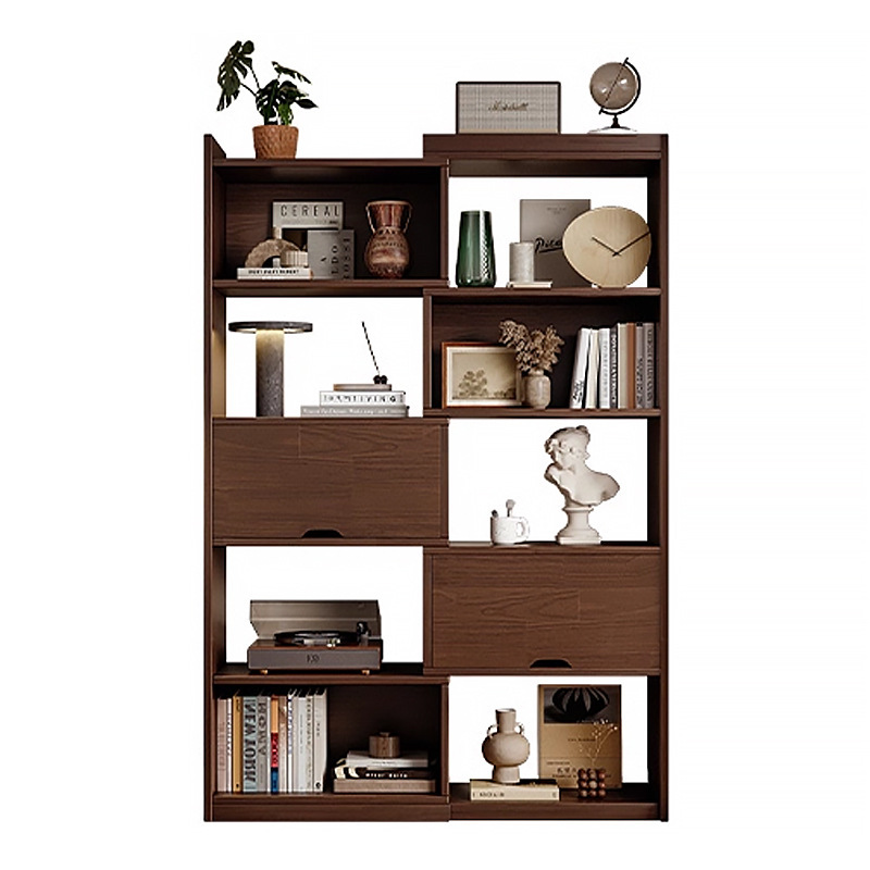 Estante de libros de pasillo de madera sólida estante de libros retráctil armario de almacenamiento integrado estante de pared estante de libros de extremo de pasillo doméstico