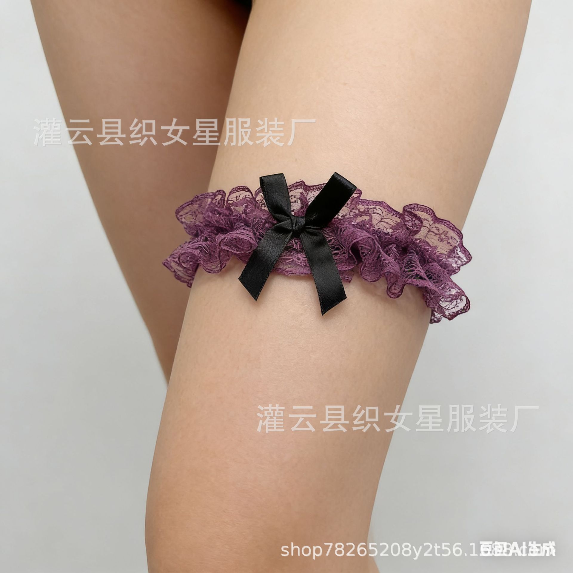 Japanese-Style Lace Bow Thigh Ring for Bridal Wedding Accessories — detail image 13