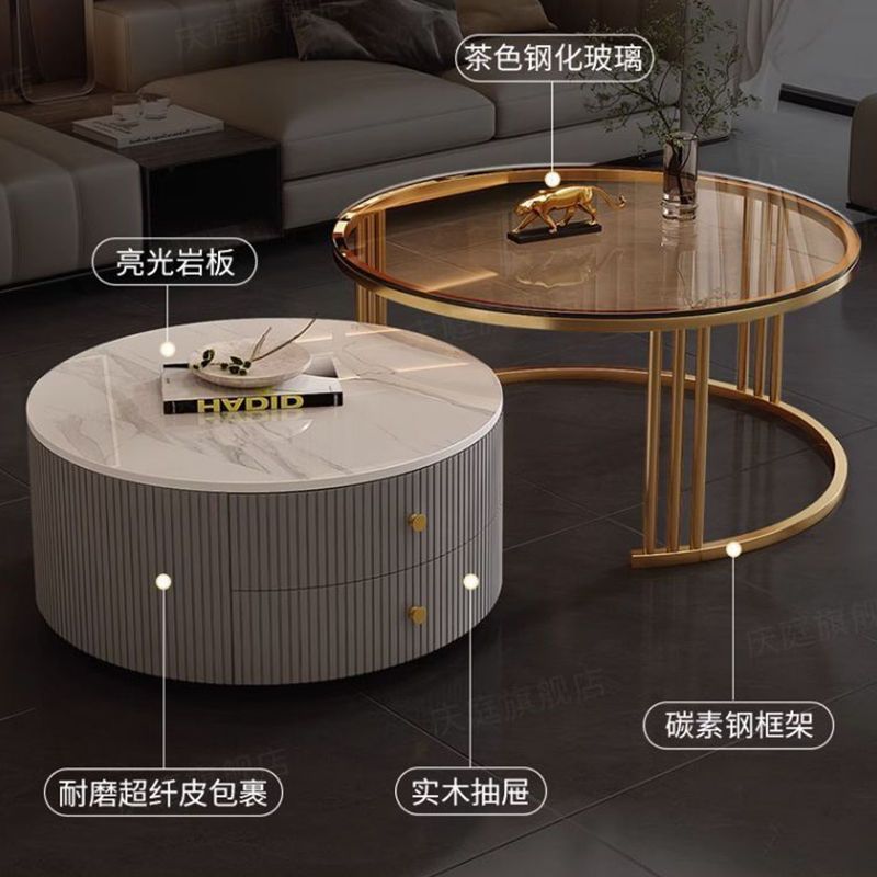 小户型家用客厅圆形茶几