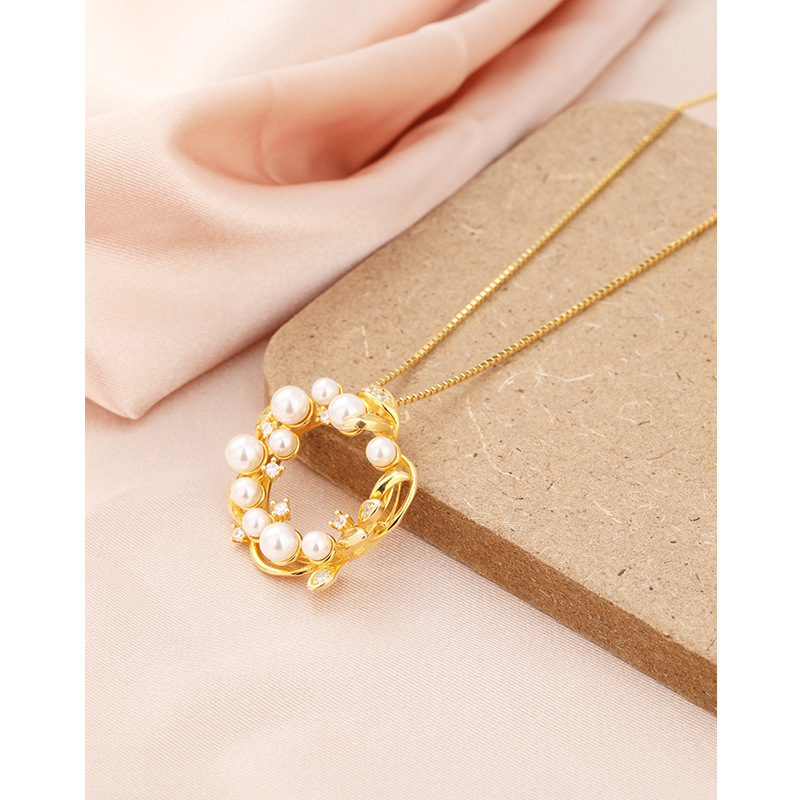 Collar de perlas artificiales de plata esterlina 925 mujeres de verano lujoso ligero nicho de moda de alto nivel colgante collar collar collar collar