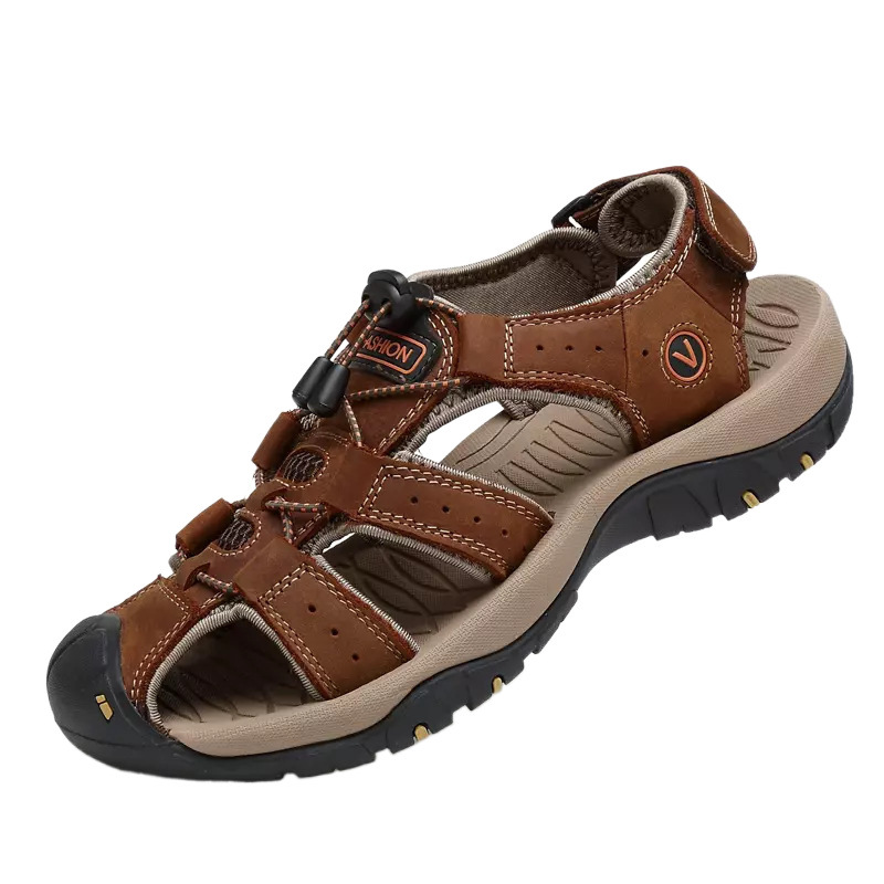 Sandali larghi Cross-Border, nuovi sandali estivi da uomo traspiranti e cavi, scarpe da spiaggia chiuse a punta, taglia 47_voghion.com