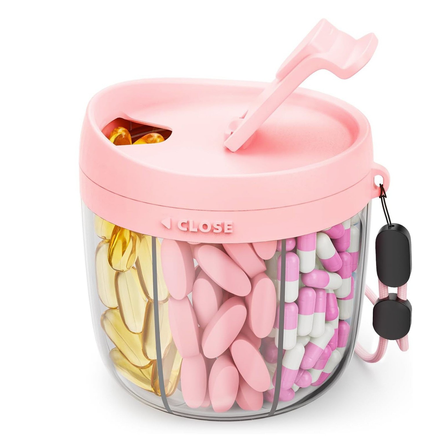 免费贴标temu亚马逊7格塑料药盒药杯药罐 一周分装便捷7天分装药