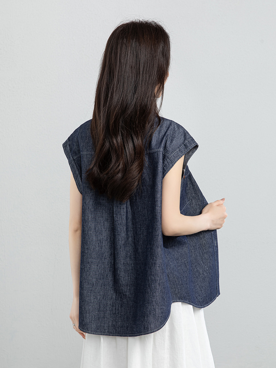 Áo hai dây nữ satin cổ V phối ren — Xanh da trờicolor