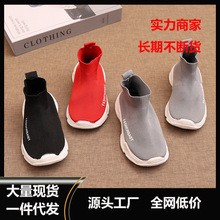 2025春秋女童休闲袜子鞋儿童飞织透气网面休闲运动鞋男童弹力单鞋