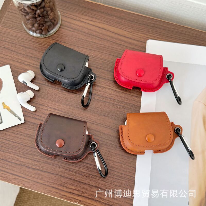 Bluetooth Headset Case Airpods2025Pro3 Business Leather Case Apple Wireless Bluetooth Backpack Style Protective Case