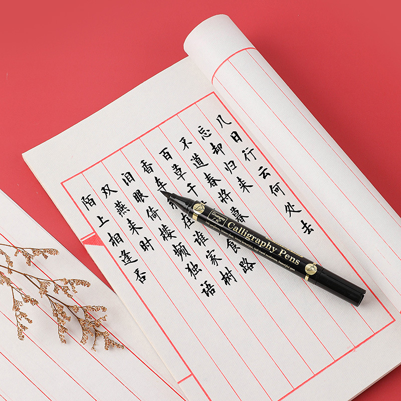 Guangna 205 Xiuli pen bolígrafo suave de doble cabeza práctica de caligrafía pluma de firma pequeña escritura regular mediana escritura regular grande escritura regular práctica de caligrafía dura