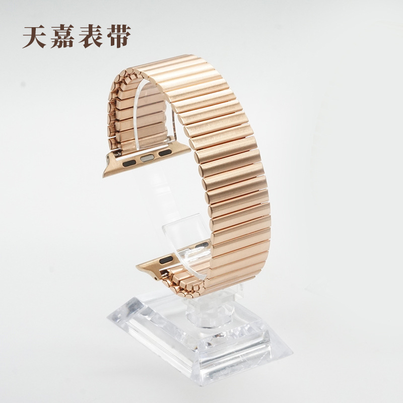 Correa de reloj elástica de acero inoxidable, nuevo estilo, banda elástica con nudo de bambú de una sola perla, banda universal de 22 mm para iWatch