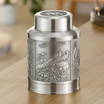 Tea pot Pure tin Large Tin cans household Tin Tea pot tea set Gift box packaging Tin Tea pot Tea box